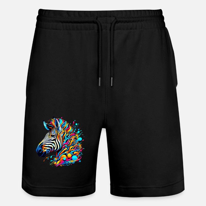 Zebra - Stanley/Stella Trainer Unisex Organic Jogging Shorts - black