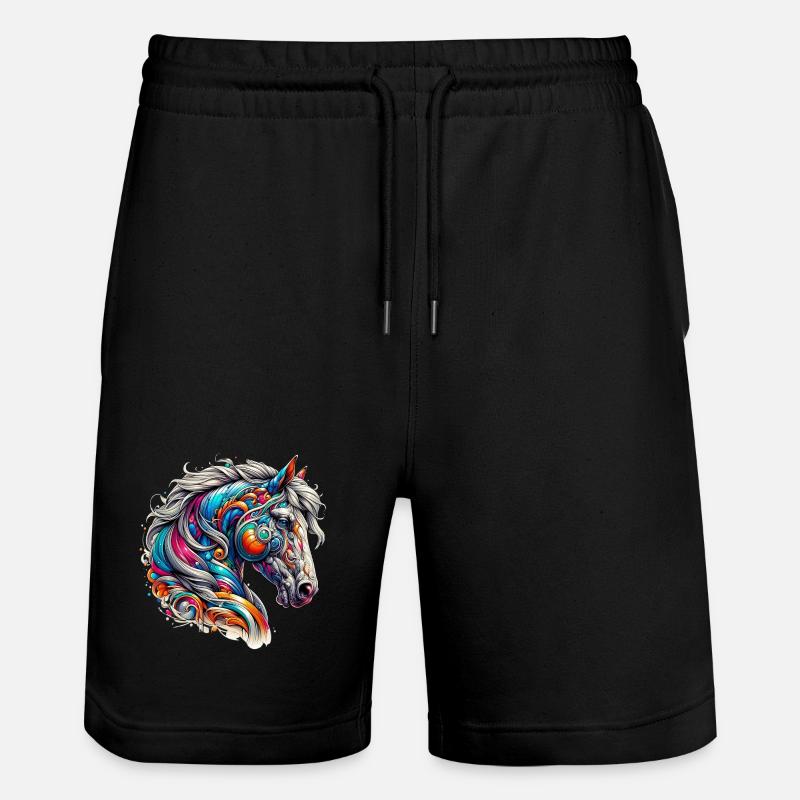 Pferd - Stanley/Stella Unisex Bio Joggingshorts Trainer  - Schwarz