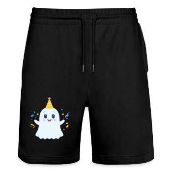 süßer Partygeist - Stanley/Stella Unisex Bio Joggingshorts Trainer  - Schwarz - Vorne - Nik (191cm) & Marisol (170cm)