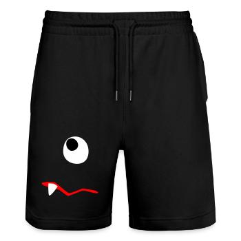 Monster Halloween traurig Comic Zombie Zahn Zyklop - Stanley/Stella Unisex Bio Joggingshorts Trainer  - Schwarz - Vorne - Nik (191cm) & Marisol (170cm)