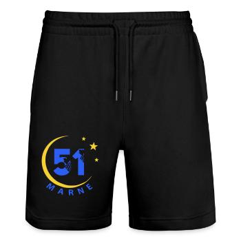51 - Stanley/Stella Unisex Bio Joggingshorts Trainer  - Schwarz - Vorne - Nik (191cm) & Marisol (170cm)
