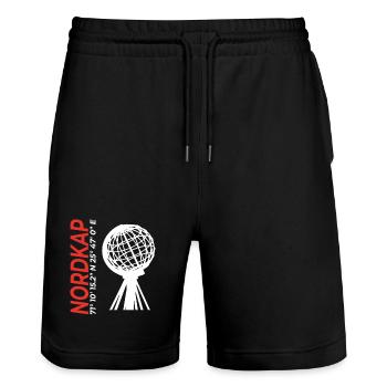 Nordkap - Stanley/Stella Unisex Bio Joggingshorts Trainer  - Schwarz - Vorne - Nik (191cm) & Marisol (170cm)