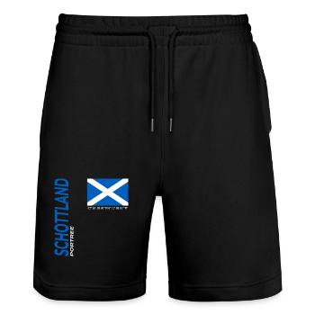 portree - Short de jogging bio TRAINER Stanley/Stella unisexe - noir - Devant - Nik (191cm) & Marisol (170cm)