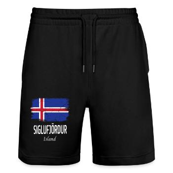 Siglufjördur - Short de jogging bio TRAINER Stanley/Stella unisexe - noir - Devant - Nik (191cm) & Marisol (170cm)
