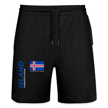 Fjaðrárgljúfur - Stanley/Stella Unisex Bio Joggingshorts Trainer  - Schwarz - Vorne - Nik (191cm) & Marisol (170cm)