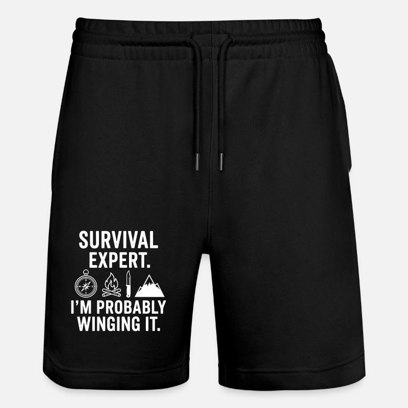 Expert en survie – Probablement improvisé - Short de jogging bio TRAINER Stanley/Stella unisexe - noir