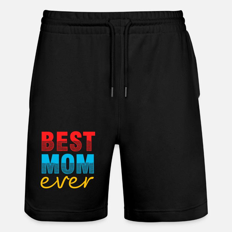 MomBest Mom Ever Geschenkshirt - Stanley/Stella Unisex Bio Joggingshorts Trainer  - Schwarz