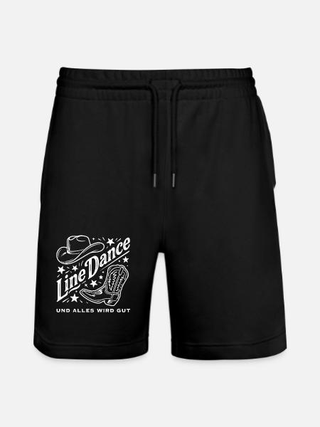 Line Dance Cowboy Flair - Stanley/Stella Unisex Bio Joggingshorts Trainer - Schwarz