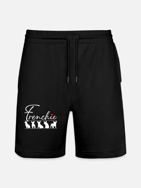 Frenchie French Bulldog Silhouettes - Stanley/Stella Trainer Unisex Organic Jogging Shorts - black