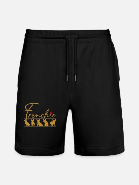 Frenchie French Bulldog Silhouettes - Stanley/Stella Trainer Unisex Organic Jogging Shorts - black