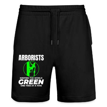 Arboriste Arboriste Chirurgien Grimpeur Grimpeur Tondeuse - Short de jogging bio TRAINER Stanley/Stella unisexe - noir - Devant - Nik (191cm) & Marisol (170cm)