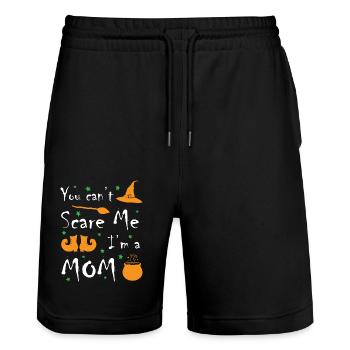 You Cant Scare Me I Am Mom - Stanley/Stella Unisex Bio Joggingshorts Trainer  - Schwarz - Vorne - Nik (191cm) & Marisol (170cm)