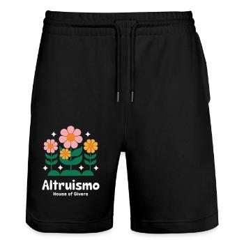 Altruisme Don désintéressé Donner d’école - Short de jogging bio TRAINER Stanley/Stella unisexe - noir - Devant - Nik (191cm) & Marisol (170cm)