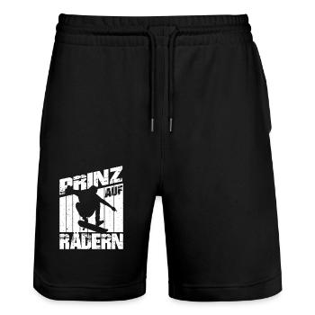 Skateboard Graphic pour Garçons Filles Hommes - Short de jogging bio TRAINER Stanley/Stella unisexe - noir - Devant - Nik (191cm) & Marisol (170cm)