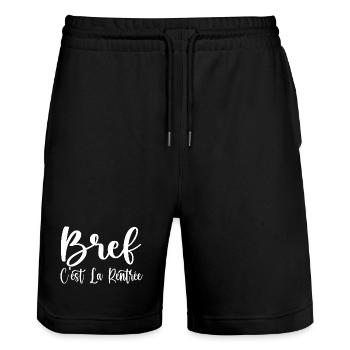 Bref C'est La Rentrée - Short de jogging bio TRAINER Stanley/Stella unisexe - noir - Devant - Nik (191cm) & Marisol (170cm)