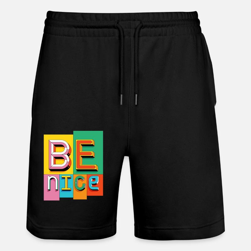 Be nice - Stanley/Stella Unisex Bio Joggingshorts Trainer  - Schwarz