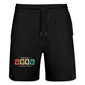 Legendär seit 2002 Original 2002 - Stanley/Stella Unisex Bio Joggingshorts Trainer  - Schwarz - Vorne - Nik (191cm) & Marisol (170cm)