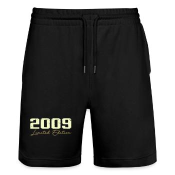 2009 Limited Edition - 2009 Birthday Gift - Stanley/Stella Trainer Unisex Organic Jogging Shorts - black - Front - Nik (191cm) & Marisol (170cm)