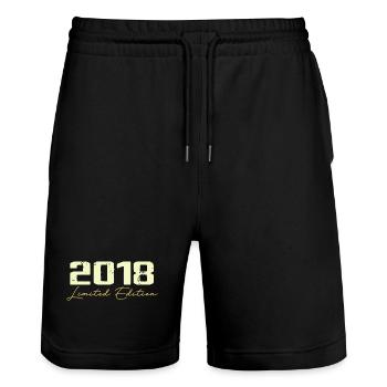2018 Édition Limitée - 2018 Cadeau D'anniversaire - Short de jogging bio TRAINER Stanley/Stella unisexe - noir - Devant - Nik (191cm) & Marisol (170cm)