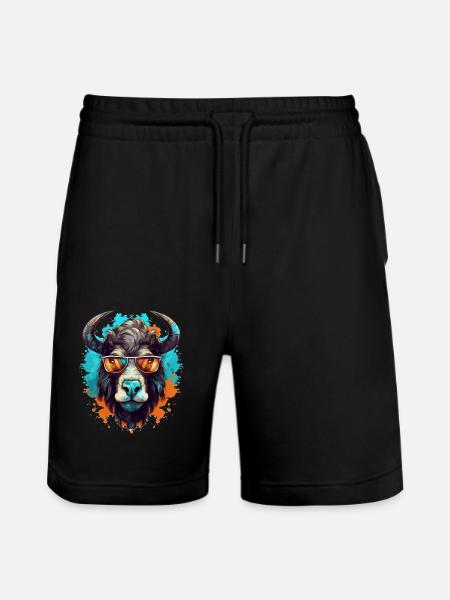 Party Bull - Stanley/Stella Trainer Unisex Organic Jogging Shorts - black