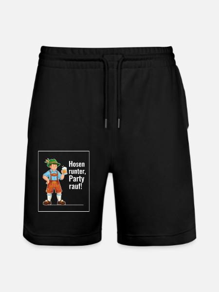 Pants down, party - Stanley/Stella Trainer Unisex Organic Jogging Shorts - black
