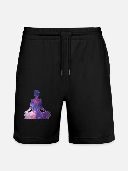 Yoga Meditation Universe - Stanley/Stella Trainer Unisex Organic Jogging Shorts - black