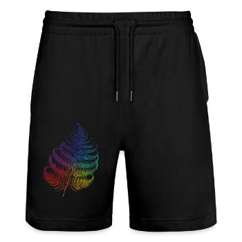 Rainbow Fern - Be Natural - T-Shirt, Hoodie - Stanley/Stella Trainer Unisex Organic Jogging Shorts - black - Front - Nik (191cm) & Marisol (170cm)