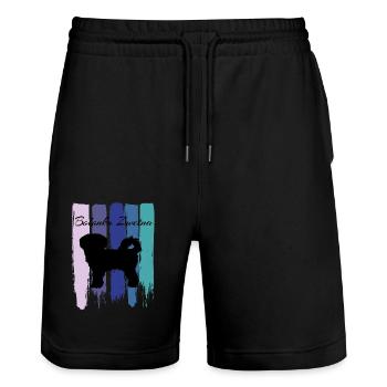 Retro Vintage Bolonka Zwetna - Stanley/Stella Unisex Bio Joggingshorts Trainer  - Schwarz - Vorne - Nik (191cm) & Marisol (170cm)