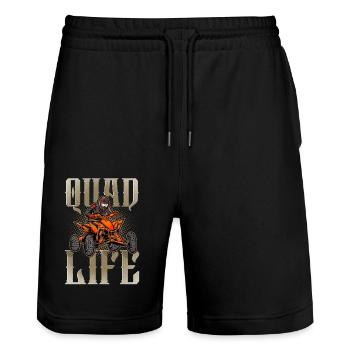 Quad ATV Offroad Quad Riders - Short de jogging bio TRAINER Stanley/Stella unisexe - noir - Devant - Nik (191cm) & Marisol (170cm)