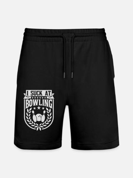 I suck at bowling - Stanley/Stella Trainer Unisex Organic Jogging Shorts - black