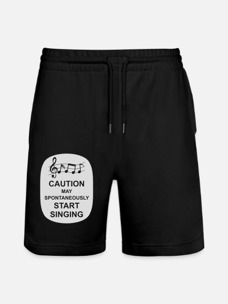 may spontaneously start singing - Stanley/Stella Trainer Unisex Organic Jogging Shorts - black