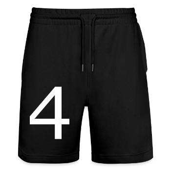 4 - Stanley/Stella Unisex Bio Joggingshorts Trainer  - Schwarz - Vorne - Nik (191cm) & Marisol (170cm)