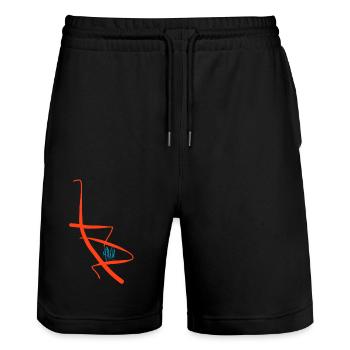 Basel City Souvenir - Stanley/Stella Unisex Bio Joggingshorts Trainer  - Schwarz - Vorne - Nik (191cm) & Marisol (170cm)