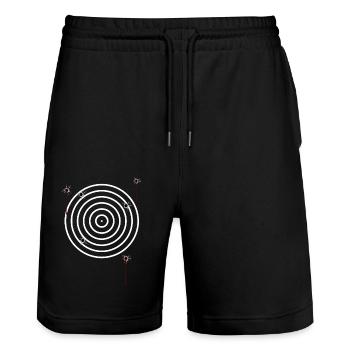 Zielscheibe2 - Stanley/Stella Unisex Bio Joggingshorts Trainer  - Schwarz - Vorne - Nik (191cm) & Marisol (170cm)