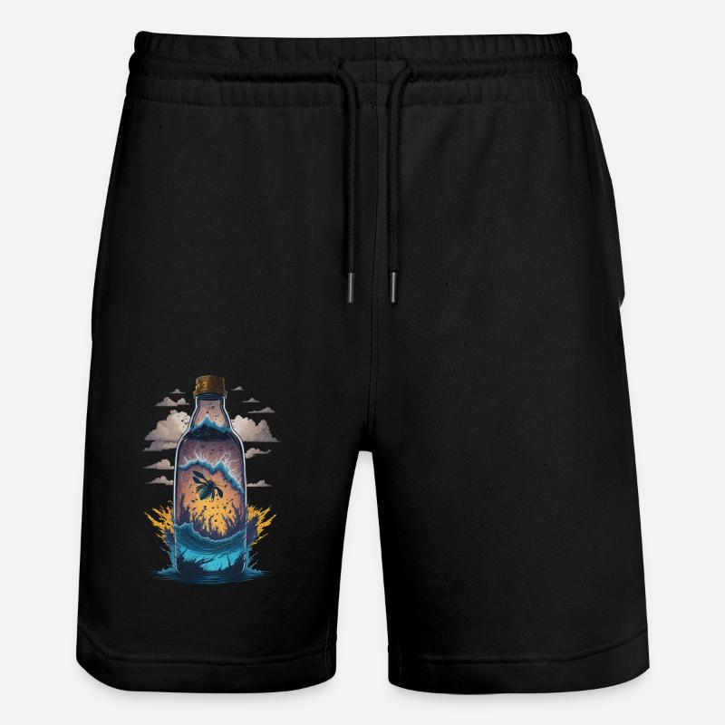 Abeille dans une bouteille d’eau - Short de jogging bio TRAINER Stanley/Stella unisexe - noir