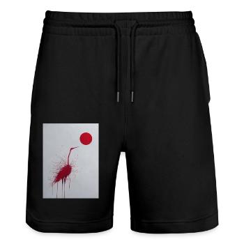 Grue soleil - Short de jogging bio TRAINER Stanley/Stella unisexe - noir - Devant - Nik (191cm) & Marisol (170cm)