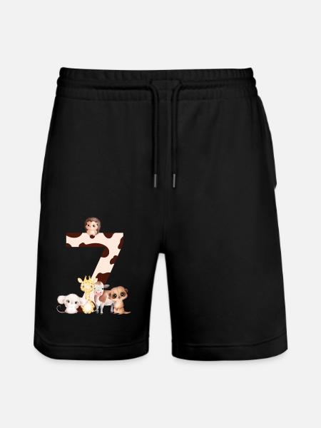 7th anniversary - seventh anniversary animals - Stanley/Stella Trainer Unisex Organic Jogging Shorts - black
