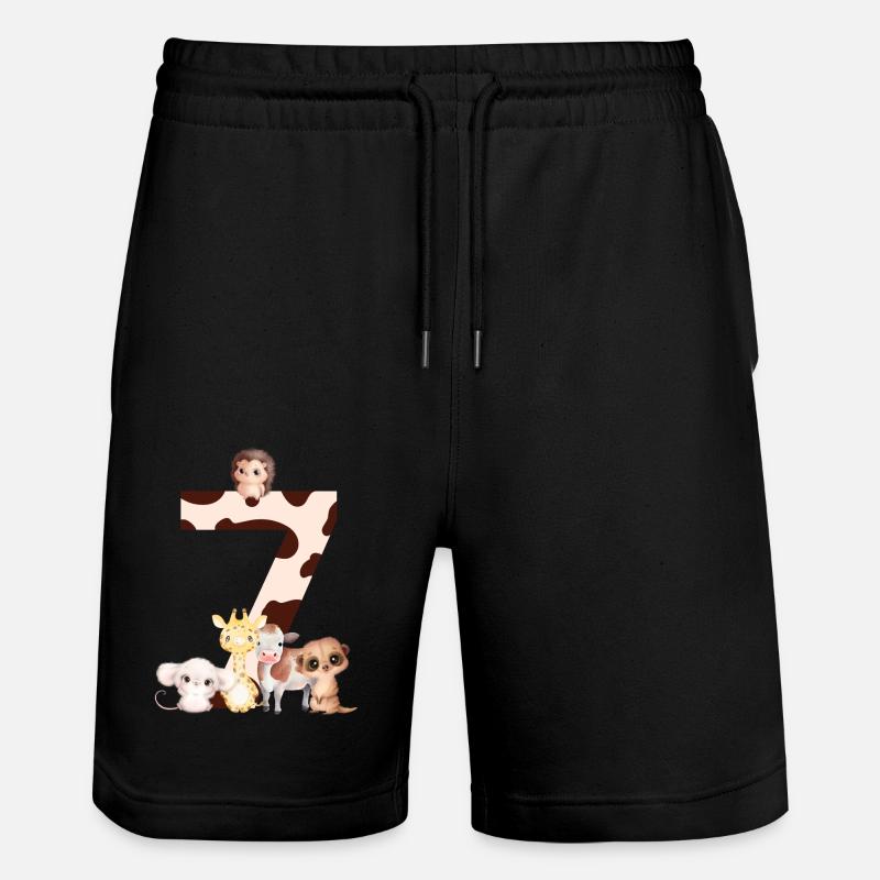 7th anniversary - seventh anniversary animals - Stanley/Stella Trainer Unisex Organic Jogging Shorts - black