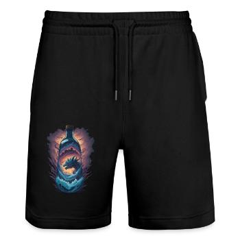 Dragon Bottle - Stanley/Stella Trainer Unisex Organic Jogging Shorts - black - Front - Nik (191cm) & Marisol (170cm)