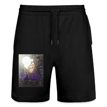 Grace Jones Smoke 2021 plus2 Mumzy Maria Uberstein - Stanley/Stella Unisex Bio Joggingshorts Trainer  - Schwarz - Vorne - Nik (191cm) & Marisol (170cm)
