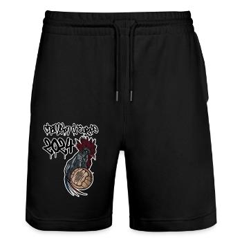 European Champion 2024 // France // Football - Stanley/Stella Trainer Unisex Organic Jogging Shorts - black - Front - Nik (191cm) & Marisol (170cm)