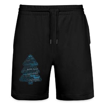 Weihnachten Lustiger Spruch - Stanley/Stella Unisex Bio Joggingshorts Trainer  - Schwarz - Vorne - Nik (191cm) & Marisol (170cm)