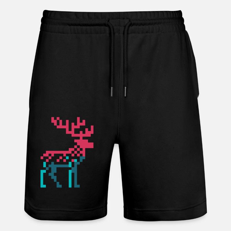 PixelDasher : Design de renne rétro - Short de jogging bio TRAINER Stanley/Stella unisexe - noir