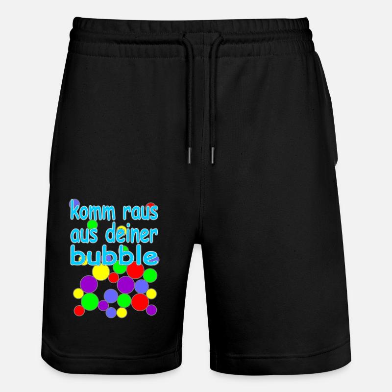 bubble deutsche Version Nr.2 - Stanley/Stella Unisex Bio Joggingshorts Trainer  - Schwarz