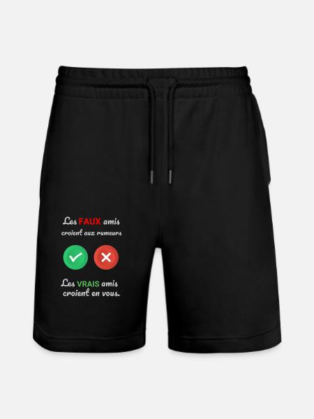 VRAI FAUX - Short de jogging bio TRAINER Stanley/Stella unisexe - noir