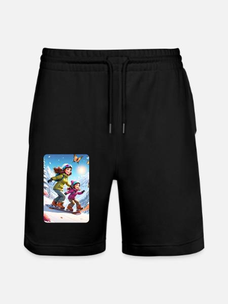 personalized design mother's gift - Stanley/Stella Trainer Unisex Organic Jogging Shorts - black