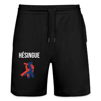 Hésingue Alsace T-Shirt Souvenir Hésingue - Stanley/Stella Unisex Bio Joggingshorts Trainer  - Schwarz - Vorne - Nik (191cm) & Marisol (170cm)