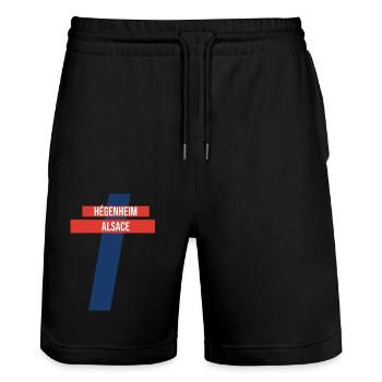 Hégenheim Alsace Hégenheim Souvenir - Stanley/Stella Trainer Unisex Organic Jogging Shorts - black - Front - Nik (191cm) & Marisol (170cm)
