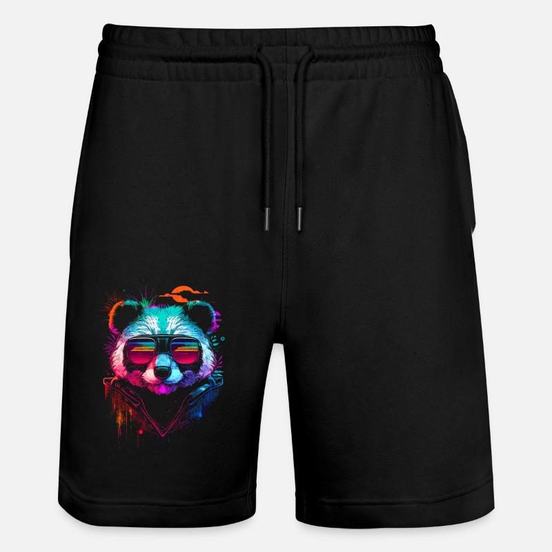Panda hipster - Short de jogging bio TRAINER Stanley/Stella unisexe - noir