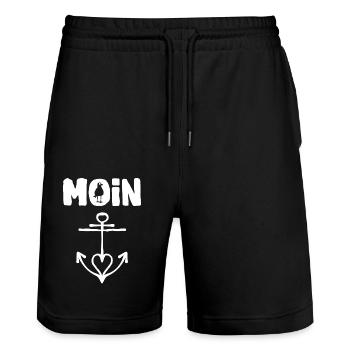 Anker Projekt Offshore moin seagull - Stanley/Stella Unisex Bio Joggingshorts Trainer  - Schwarz - Vorne - Nik (191cm) & Marisol (170cm)